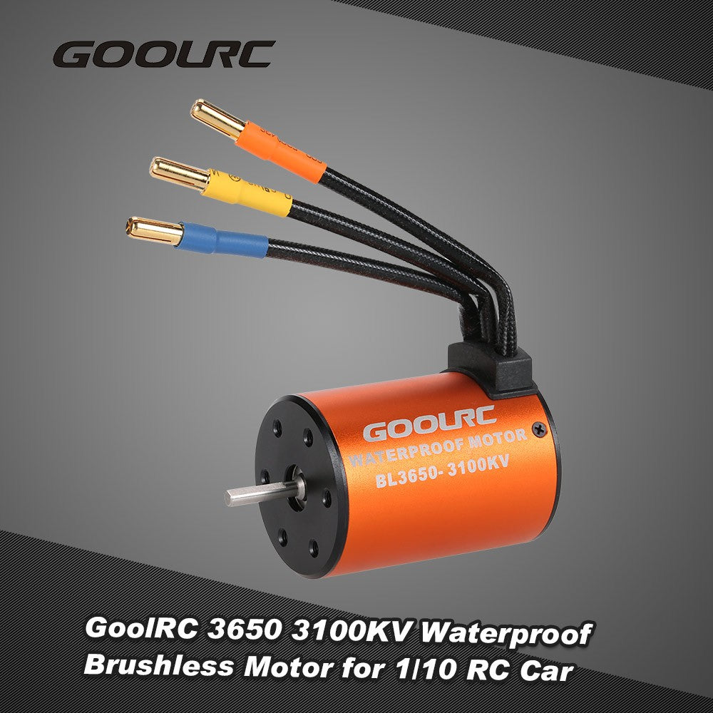 GoolRC 3650 3100KV Waterproof Brushless Motor for 1/10 RC Car HSP 94123 HuanQi 727 FS Racing 53625/53632